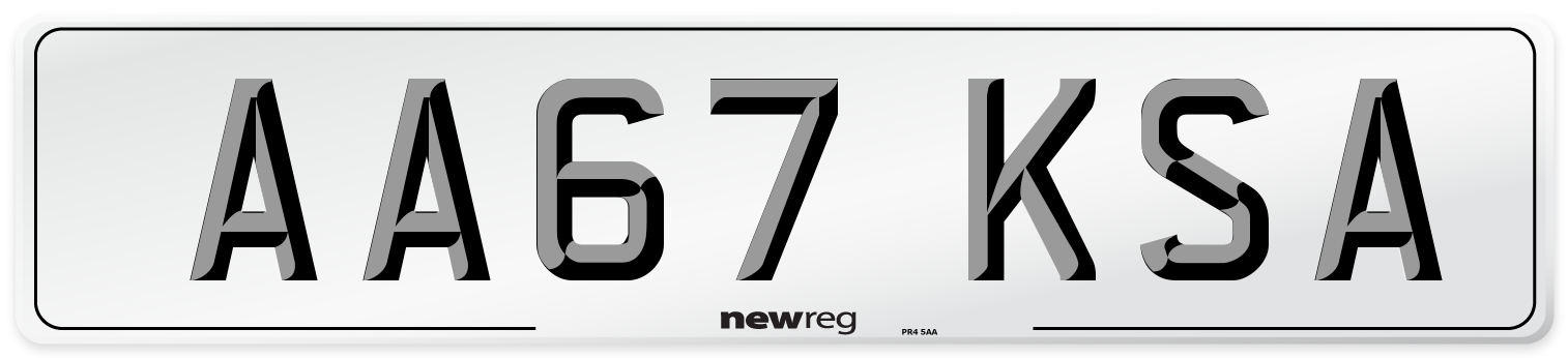 AA67 KSA Number Plate from New Reg